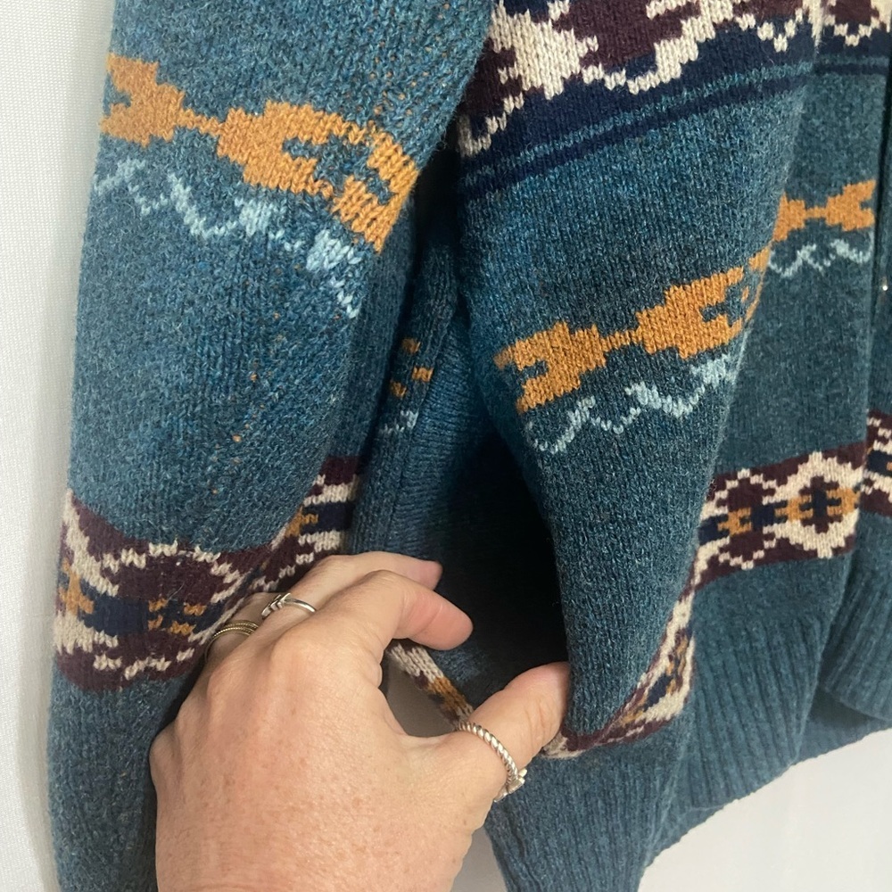 Pendleton Teal And Multicolor Patterned Cardigan - image 5